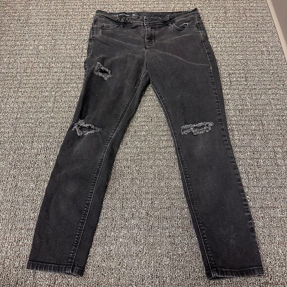 Armani Exchange Skinny‎ Jeans Womens Size 29 Black Distressed See Details - Picture 2 of 8